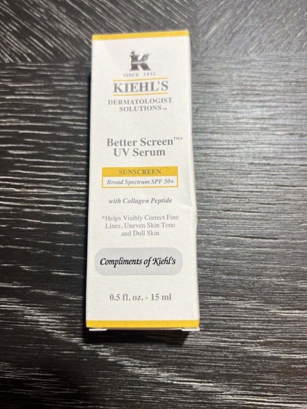 KIEHL'S 0.5oz Better Screen UV Serum SPF50 Collagen Peptide Sunscreen KIEHLS